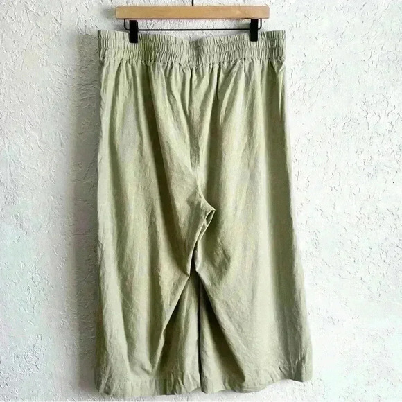 Torrid sage green linen blend wide leg ankle pants size 0 - Picture 9 of 14